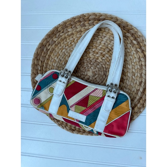 Isabella Fiore Bright Explosion Geometric 90s Shoulder Handbag Purse Multi Color - Picture 4 of 4